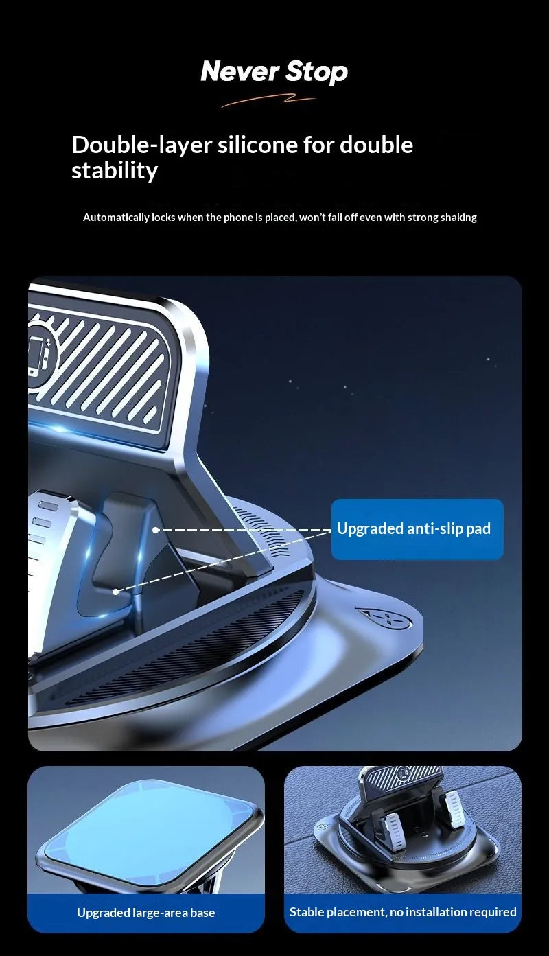 Full Geometric Car Phone Holder – Dashboard Mount for All Smartphones