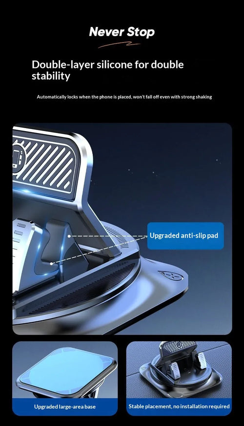Full Geometric Car Phone Holder – Dashboard Mount for All Smartphones